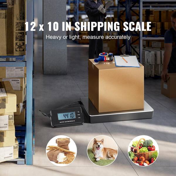 Digital Shipping Scale, 440 lbs. x 1.7 oz., Heavy Duty Postal Scale with Timer, Tare Function, HD LCD Screen