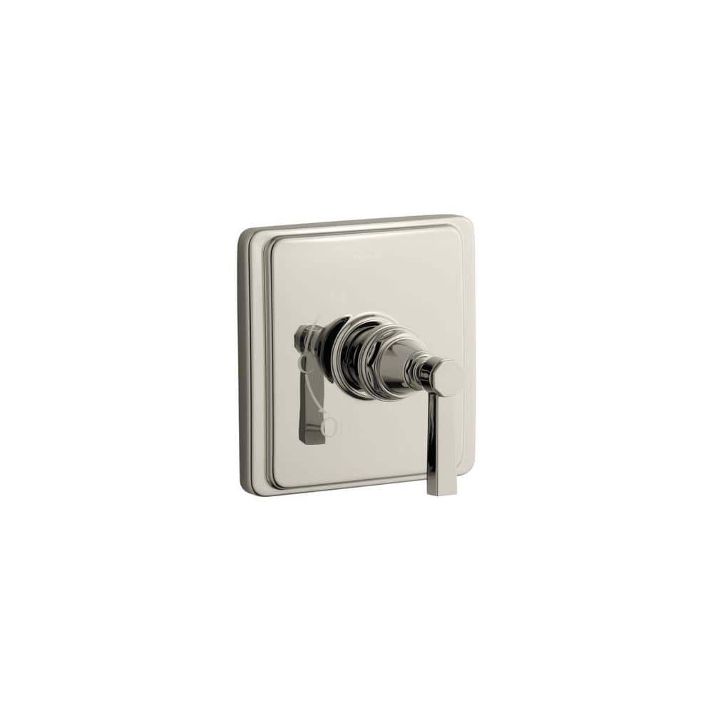 KOHLER Pinstripe Pure 1-Handle Tub and Shower Faucet Trim Kit with Lever Handle in Polished Nickel (Valve Not Included)