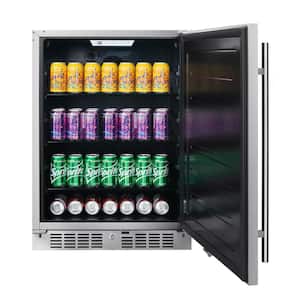 24 in. 5.6 cu. ft. 140 Cans Built-In Outdoor Beverage Cooler and Refrigerator in Stainless Steel