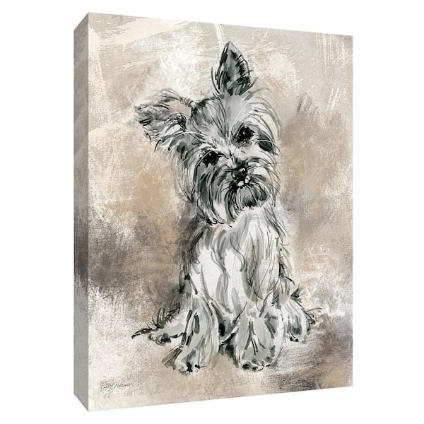 PTM Images 12 in. x 10 in. ''Sketchy Study Yorkie'' Canvas Wall Art
