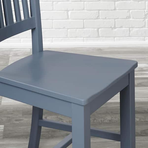 Scottsbury Steel Blue Wood Dining Chair with Slat Back (Set of 2) (16.7 in. W x 38.7 in. H)