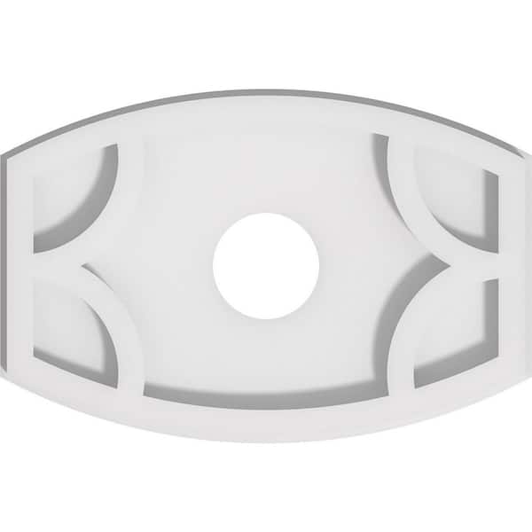 Ekena Millwork 1 in. P X 10 in. W X 6-5/8 in. H X 2 in. ID Kailey Architectural Grade PVC Contemporary Ceiling Medallion