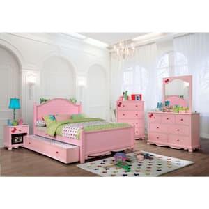 Alpine Rose Pink Wood Twin Bed