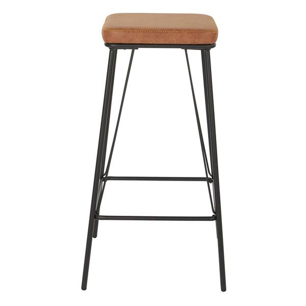 OSP Home Furnishings Mayson 30 in. Sand with Gunmetal Base Bar Stool (2 per Carton)