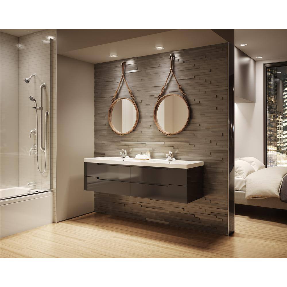 Satin Nickel Adjustable Multi-Head Tub and Shower System