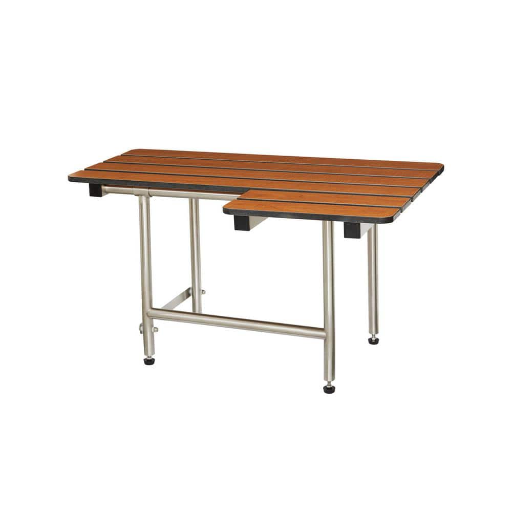 26 in. x 22.5 in. Teak Phenolic ADA Bariatric Wall Mount Transfer Bench Shower Seat with Legs, Left-Handed price history on PriceWatchPro