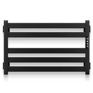 Electric Towel Warmer Wall Mount Heated Towel 5 Bars Plug in Hardwired Black