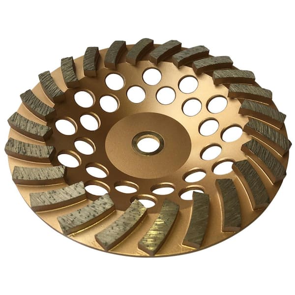7 in. Concrete Grinding Cup Wheels, Diamond Rim, 24-Turbo Diamond Blade Segments, 7/8 in. 5/8 in. Non-Threaded Arbor