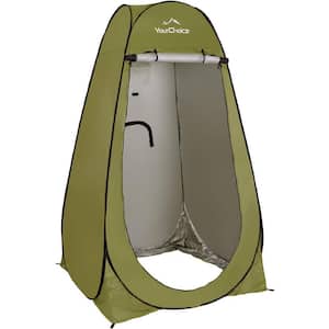 1-Person Portable Pop Up Shower Changing Toilet Tent Camping Privacy Shelters Room w/Carrying Bag in Green