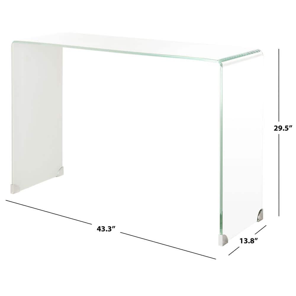 Transitional Clear to White Ombre Glass Console Table