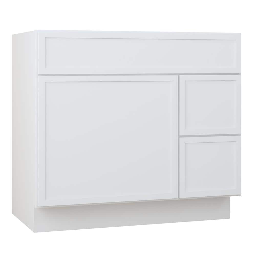 36" White Birch Plywood Freestanding Single Base Cabinet with Soft Close Door