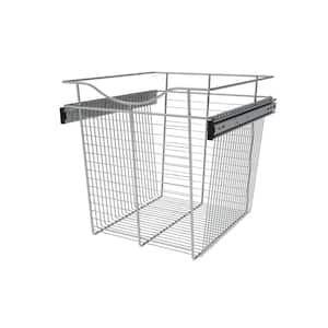 18 in. H x 18 in. W Chrome Steel 1-Drawer Wide Mesh Wire Basket