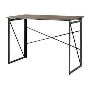 Teamson Home 22 in. Rectangular Folding Wooden Natural/Black Home Office  Computer Desk with Metal Base VNF-00094 - The Home Depot