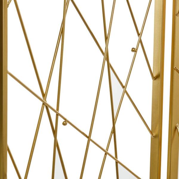 Litton Lane 79 In Gold Metal Glam 3 Panel Room Divider Screen 89288 The Home Depot