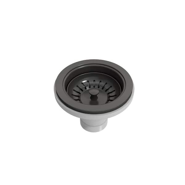 BOCCHI Sink Strainer for Fireclay Kitchen Sinks in Gun Metal