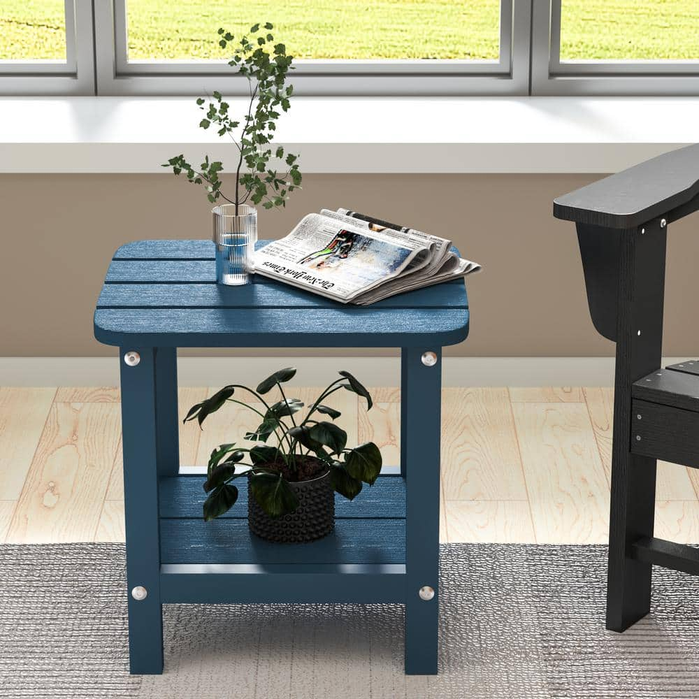 navy patio side table