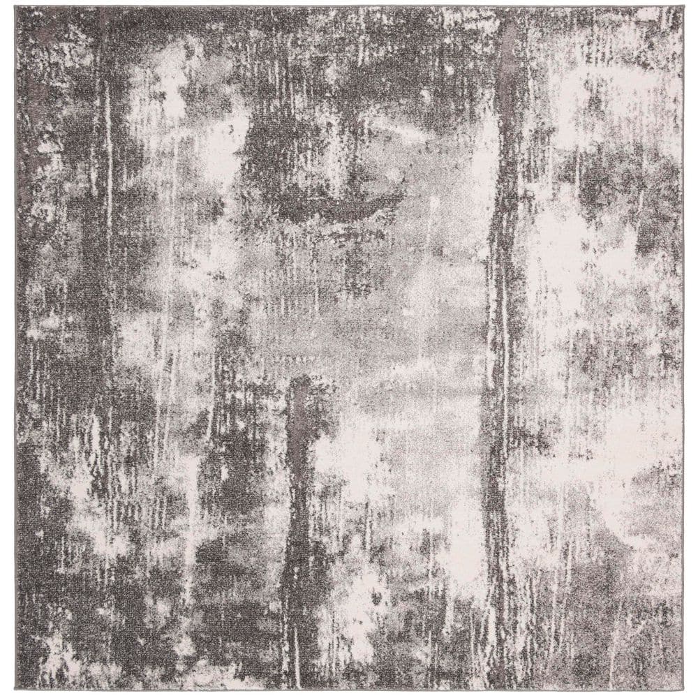 Spirit 7 ft. x 7 ft. Dark Gray/Ivory Distressed Abstract Square Area Rug price history on PriceWatchPro