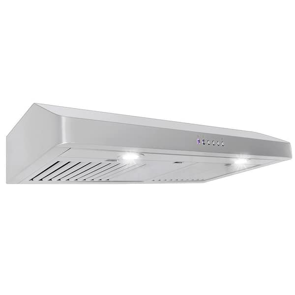 36 in. 600 CFM Under Cabinet Range Hood with Light in Stainless Steel