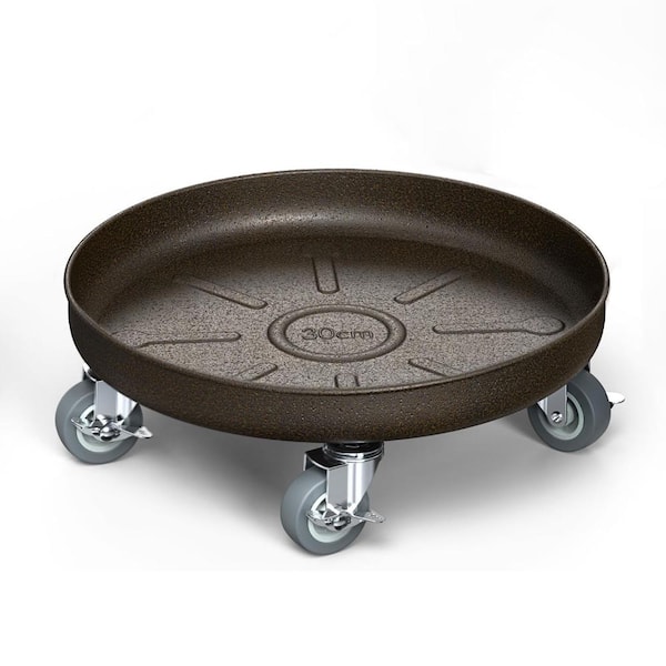 12" Rolling Plant Caddy with Brake Wheels, 320 lbs Capacity Rust-Resistant Plant Stand for Indoor Outdoor
