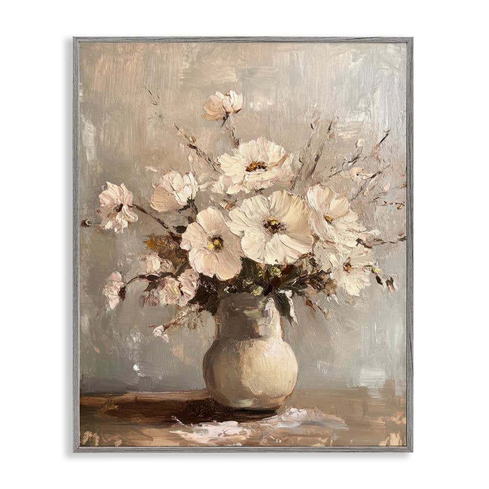 Lovely Heirloom Bouquet by Petal Prints Design Gray Framed Nature Giclee Art Print 20 in. x 16 in. price history on PriceWatchPro