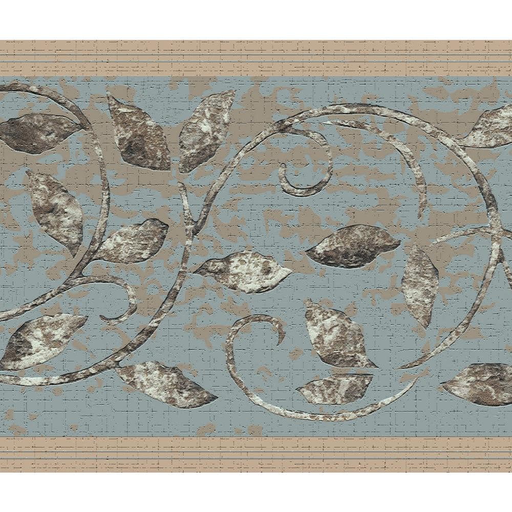 Falkirk Dandy Gold, Brown, Grey Scrolls, Leaves Damask Peel and Stick Wallp