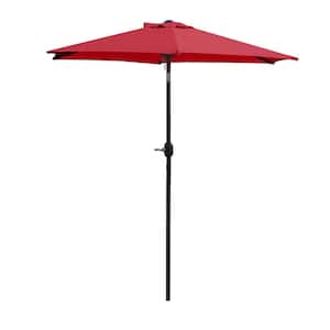 7.5 ft. Outdoor Patio Umbrella with Button Tilt in Red