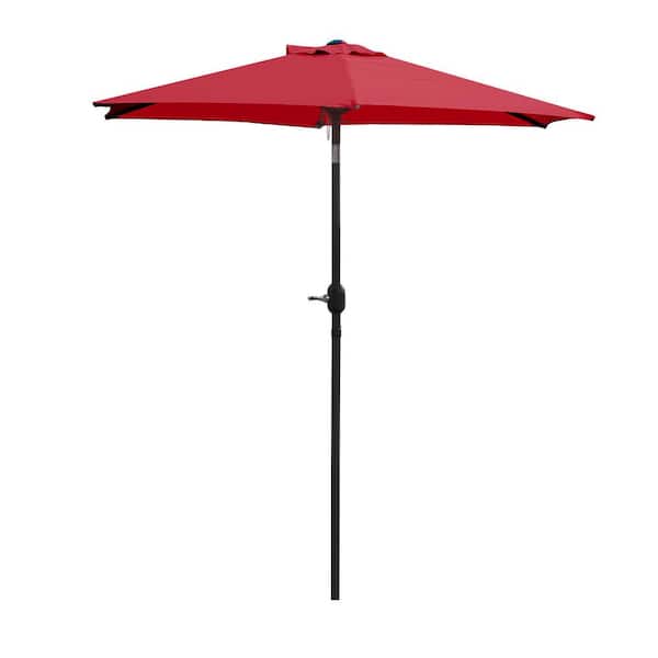 7.5 ft. Outdoor Patio Umbrella with Button Tilt in Red