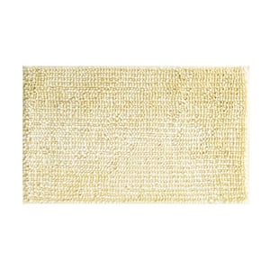 Butter Chenille Non-Slip Yellow 27 in. x 45 in. Polyester Bath Mat