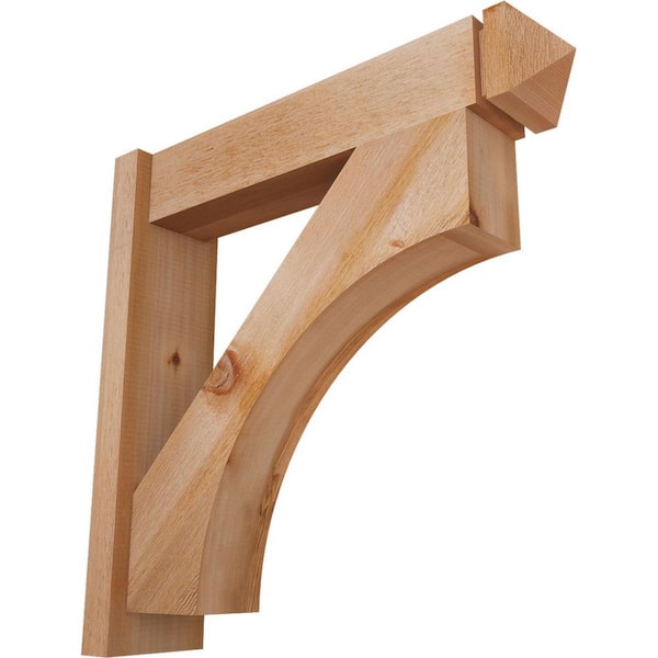 Ekena Millwork 6 in. x 26 in. x 26 in. Western Red Cedar Westlake Arts and Crafts Rough Sawn Outlooker