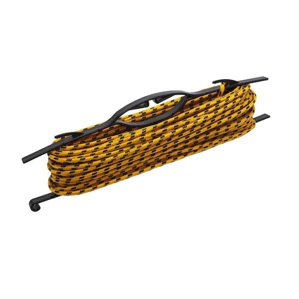 Everbilt 1/4 in. x 100 ft. Yellow/Black Diamond-Braid Poly Rope