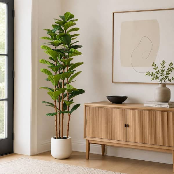DR.Planzen 6 ft. Artificial Fiddle Leaf Fig Tree with Realistic