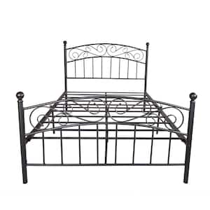 Black Full Platform Metal Bed Frame with Headboard And Footboard