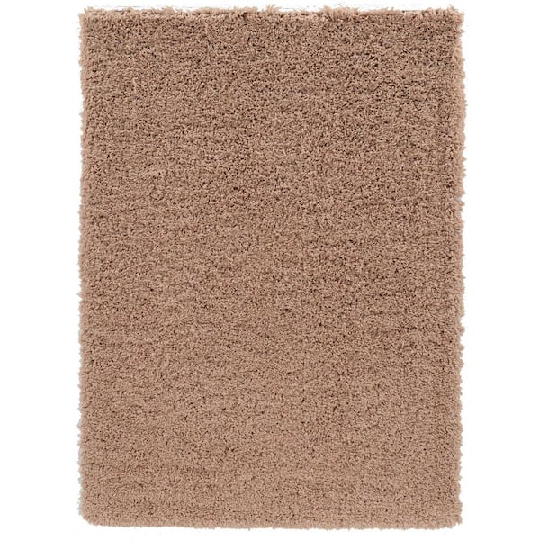 5 ft. x 7 ft. Sand Modern Shag Modern Tufted Solid Color Polyester Rectangle Indoor Area Rug