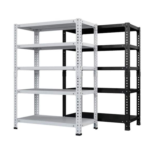 Tileon Kitchen Pantry, Household Storage Rack with Adjustable Display Rack Basement Balcony Storage Rack, Carbon Steel-White