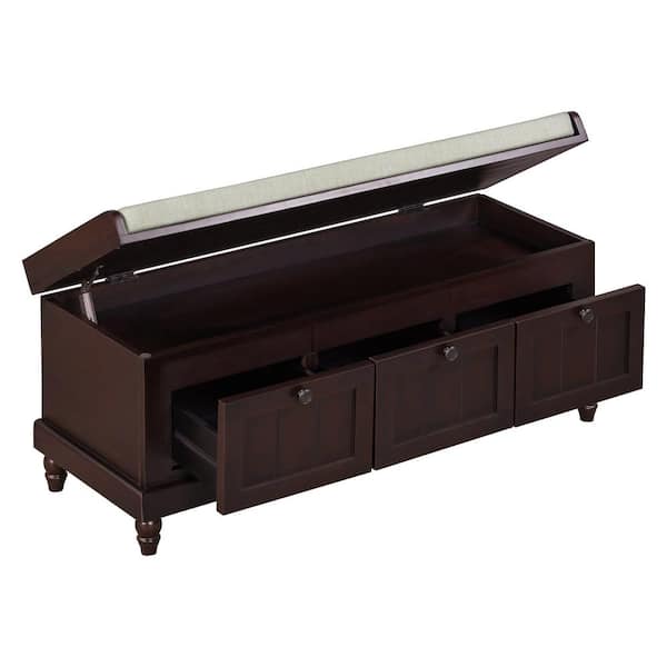 COWLOWN 44 in. W x 15.9 in. D x 18.9 in. H Bathroom Brown Linen Cabinet