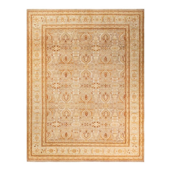 Mogul Beige 9 ft. x 12 ft. Oriental Wool Indoor Area Rug