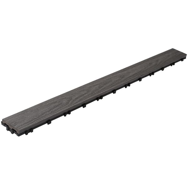 UltraShield Naturale 3 in. x 3 ft. Quick Composite Single Slat Deck Tile in Westminster Gray (4-Pieces per Box)