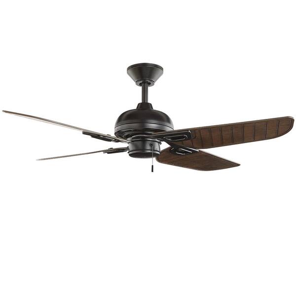 Hampton Bay 52169 Halpert 52 in. Indoor/Outdoor Matte Black Wet Rated Downrod Ceiling Fan with 4 Weatherproof, ABS QuickInstall Blades