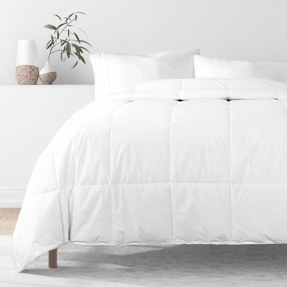 Becky Cameron 100% Cotton All-Season Down Alternative King Comforter/Duvet Insert COMF-300TC-KING-WHITE