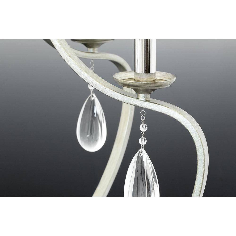 Antique Bronze Nine-Light Crystal Chandelier with Teardrop Accents