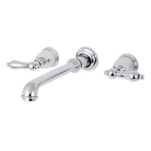 English Country 2-Handle Wall-Mount Vessel Bathroom Faucet in Polished Chrome