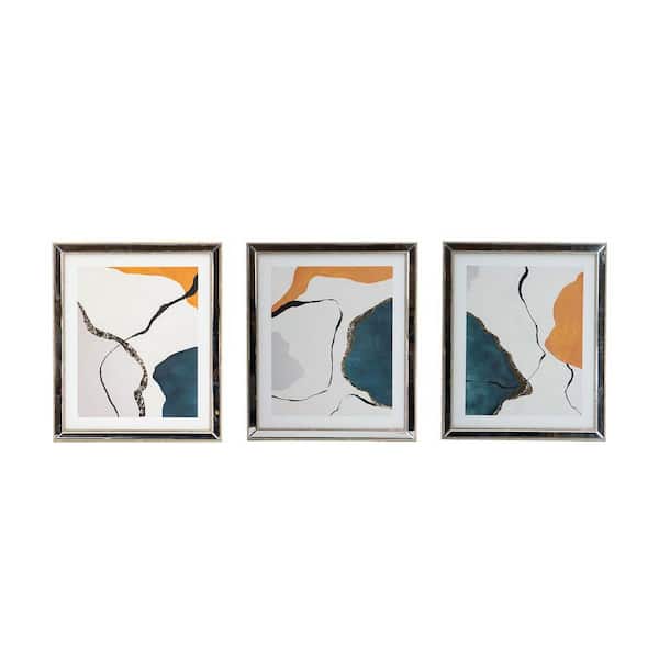 Avex 3-Piece Framed Art Print 26 in. x 22 in. Abstract Wall Art