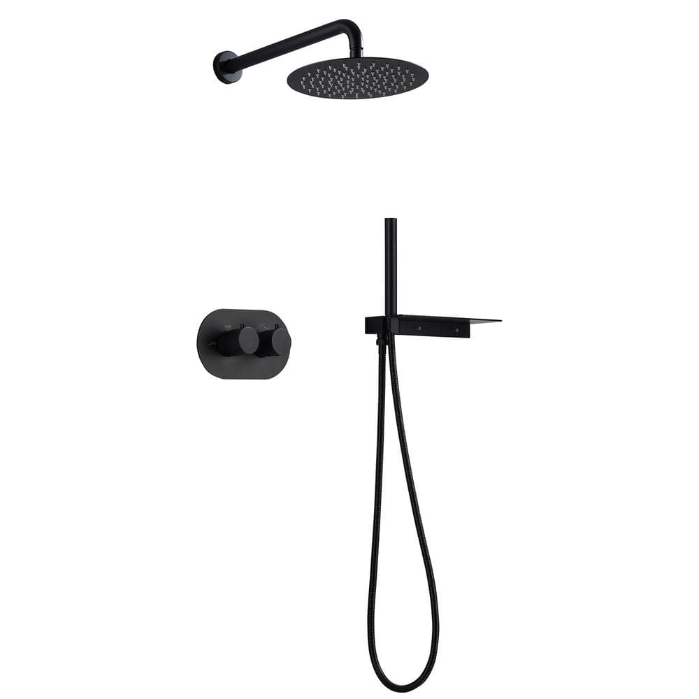 Bathroom Shower System Set 2-Spray Patterns 1.5GPM 8 in. Wall Mount Rain Du