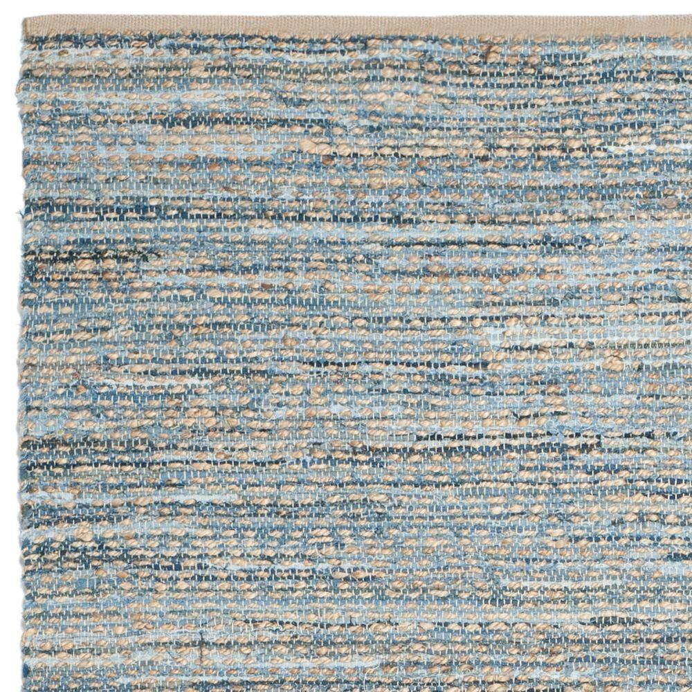 Natural and Blue Handmade Jute 6' x 9' Area Rug