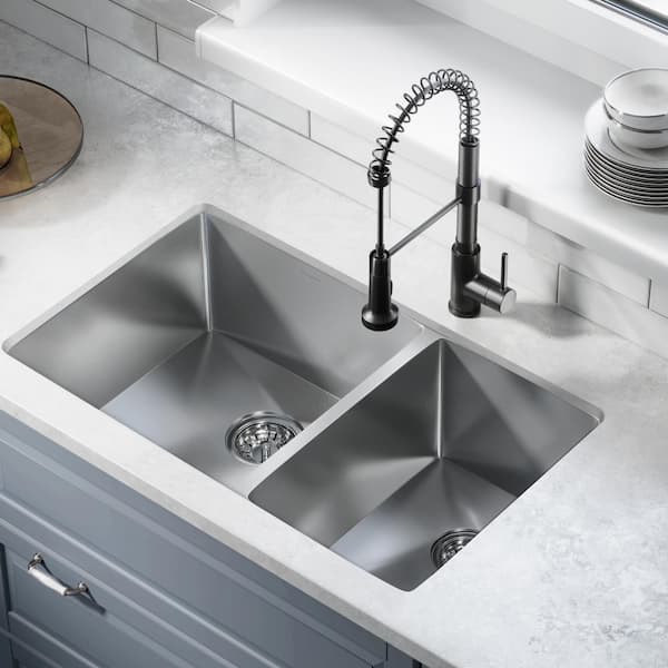 33 inch Flush Mount Medium Single Bowl Stainless Steel Kitchen Sink