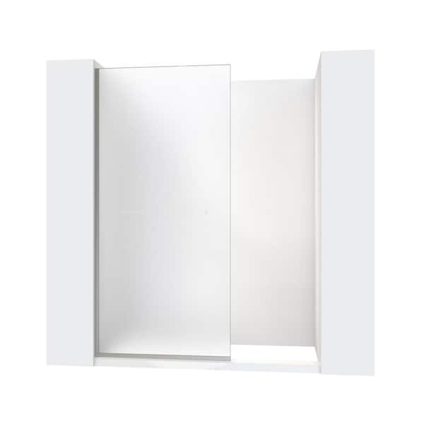 DreamLine Linea 34 in. W x 72 in. H Frameless Shower Screen in Brushed Nickel