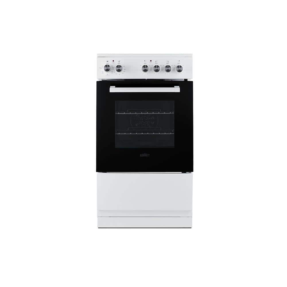 Summit Appliance 20 in. 1.87 cu. ft. Slide-In Electric Range with Convection in White