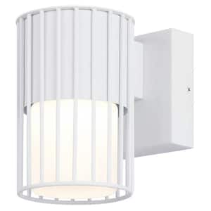 JAVON LED Integrated Outdoor Lantern Light, White Finish