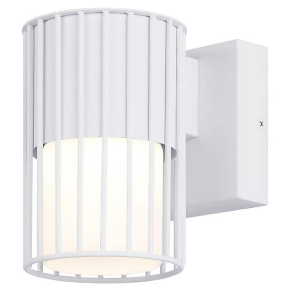 JAVON LED Integrated Outdoor Lantern Light, White Finish