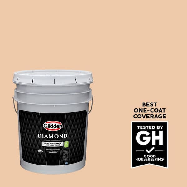 Glidden Diamond 5 gal. PPG1202-4 Caramel Ice Semi-Gloss Interior Paint with Primer